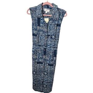 CJ Banks NEW Collared Dress Tropical Floral Vacation 16 Plus Resort Rayon LINEN